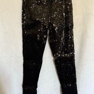 Shimmering Black Sequin Leggings